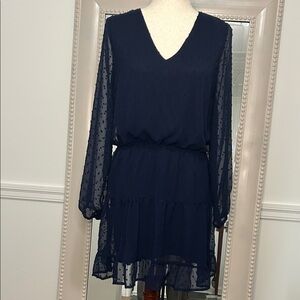 Altar'd State Navy Long Sleeve Dress